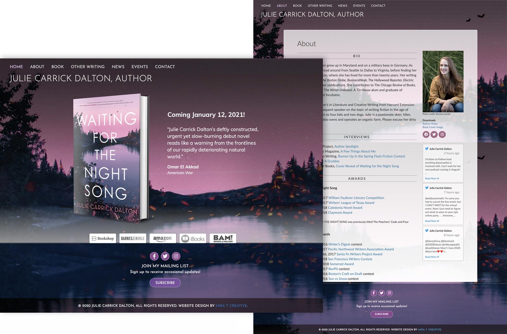 author website pages